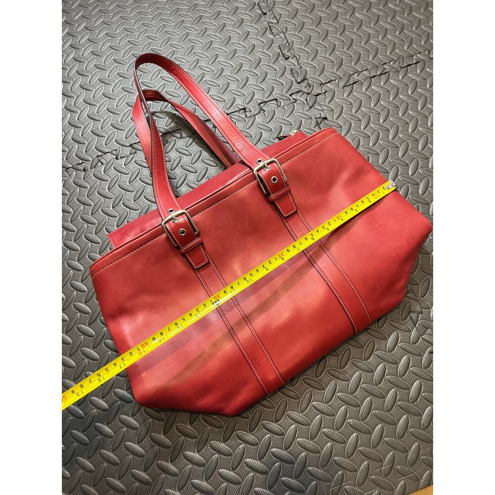 Vintage‎ COACH HAMPTON TOTE F10195 Red LEATHER Classic Womens Y2K BAG PURSE - Picture 12 of 12